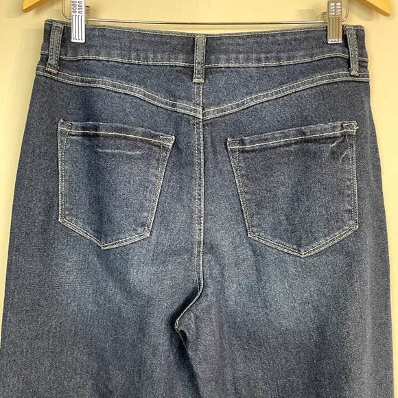 Sincerely Jules Jeans Womens 9/29 Blue High Waist Button Fly Mom Stovepipe Dark - Picture 5 of 10